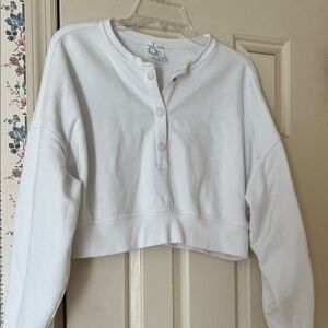 Aerie white cropped sweatshirt size S